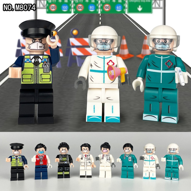 Medical Minifigures Rescue Center Assembled Toys Children Assembled Building Blocks Humanoid Dolls Children Gifts