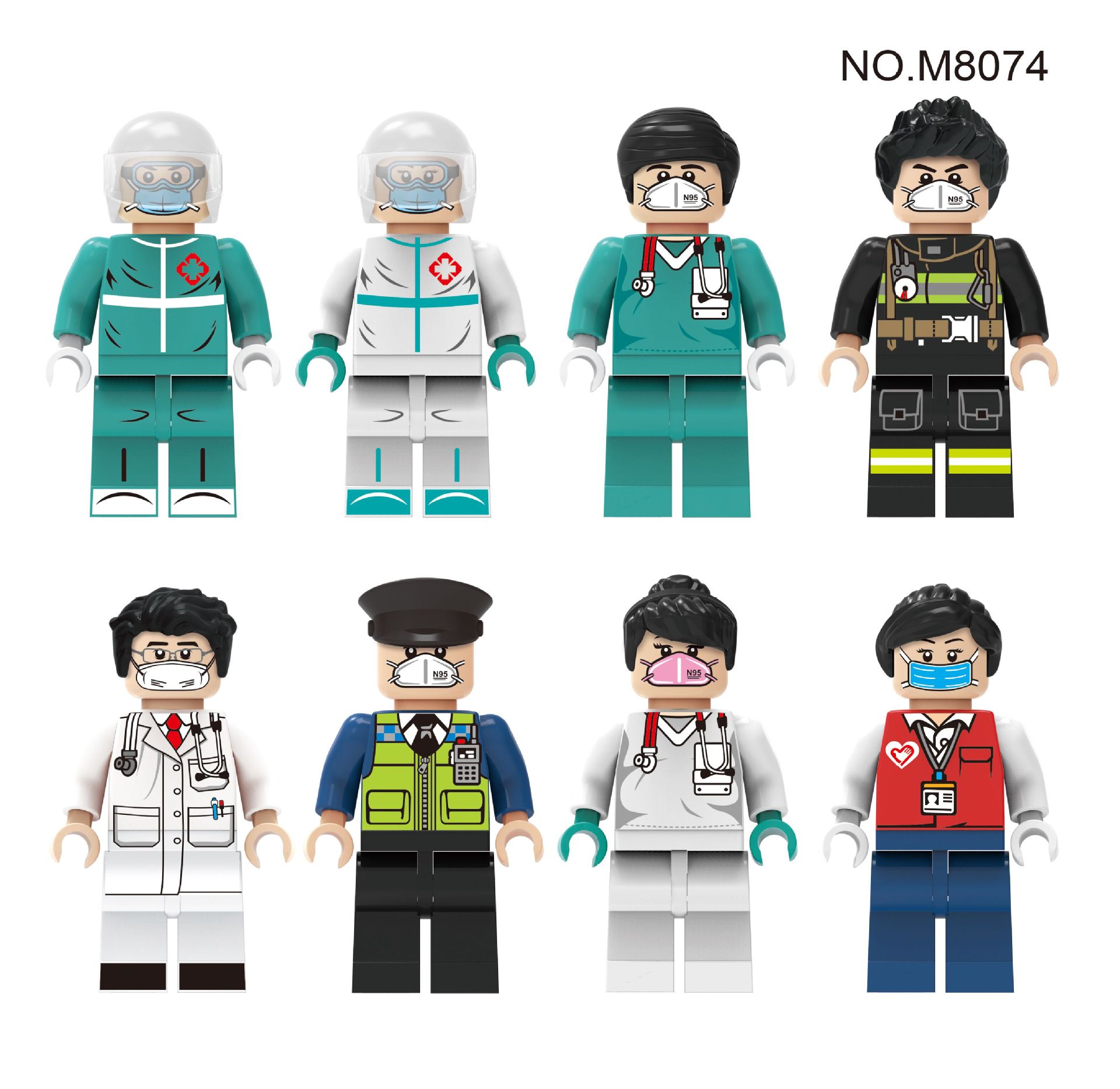 Medical Minifigures Rescue Center Assembled Toys Children Assembled Building Blocks Humanoid Dolls Children Gifts