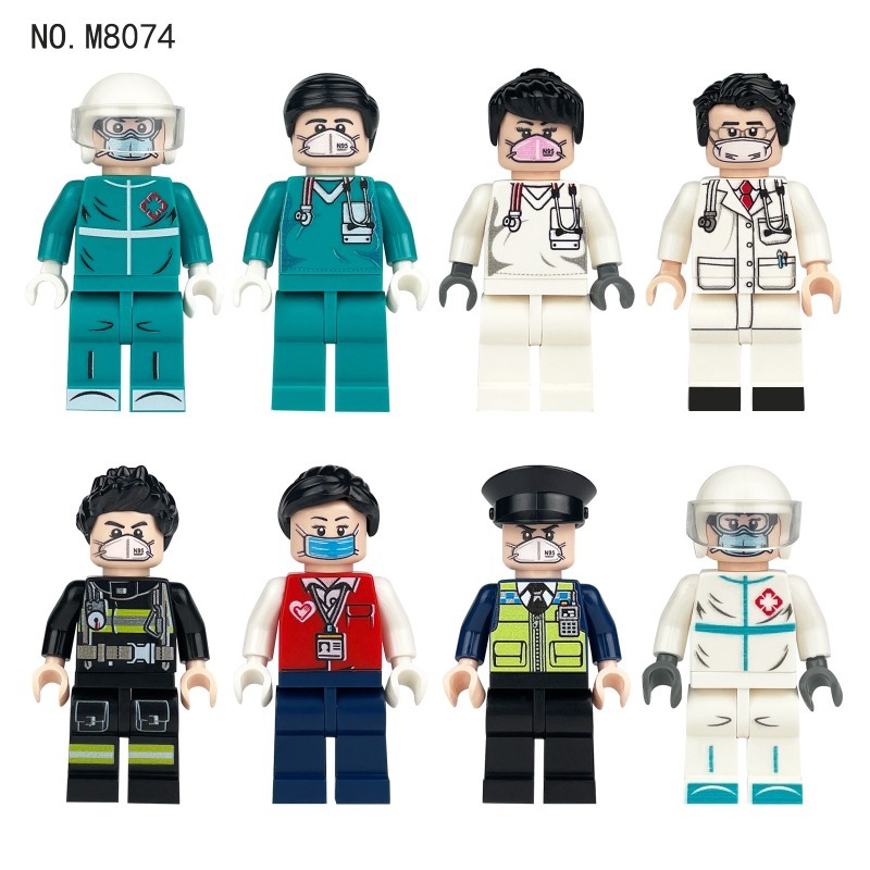 Medical Minifigures Rescue Center Assembled Toys Children Assembled Building Blocks Humanoid Dolls Children Gifts