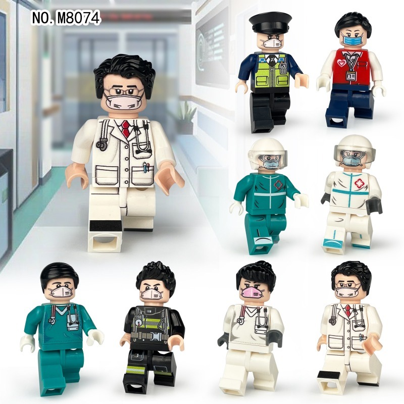 Medical Minifigures Rescue Center Assembled Toys Children Assembled Building Blocks Humanoid Dolls Children Gifts