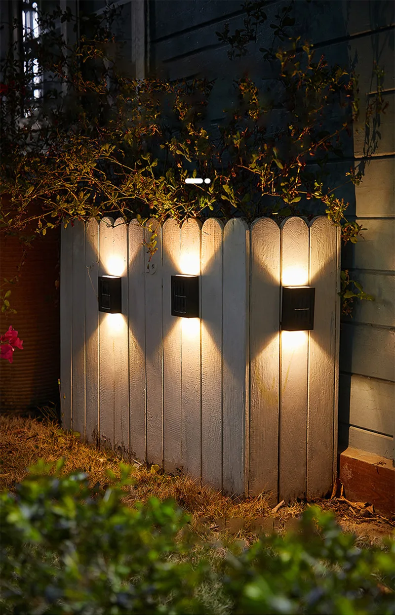 (Cool White) Smart Super Bright Solar Powered Door Fence Wall Lights LED Outdoor Garden Lamp