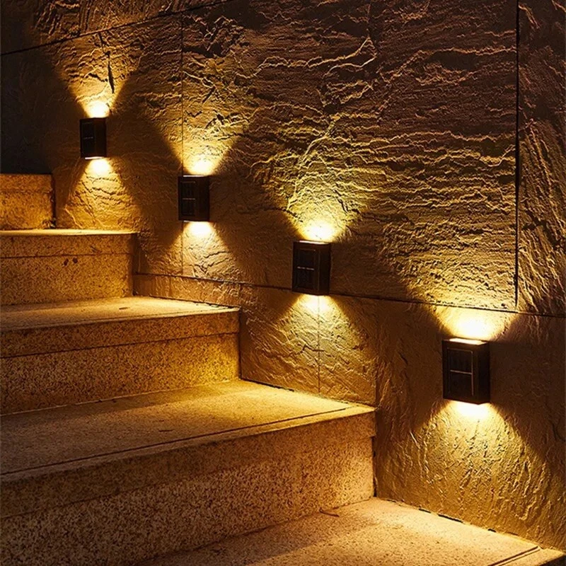 Smart Super Bright Solar Powered Door Fence Wall Lights LED Outdoor Garden Lamp