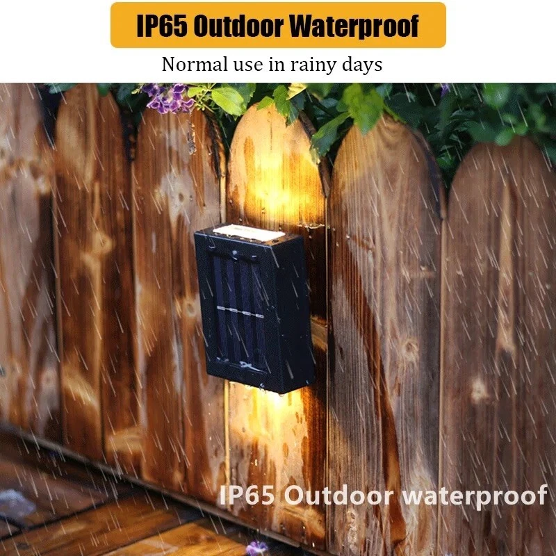 (Cool White) Smart Super Bright Solar Powered Door Fence Wall Lights LED Outdoor Garden Lamp
