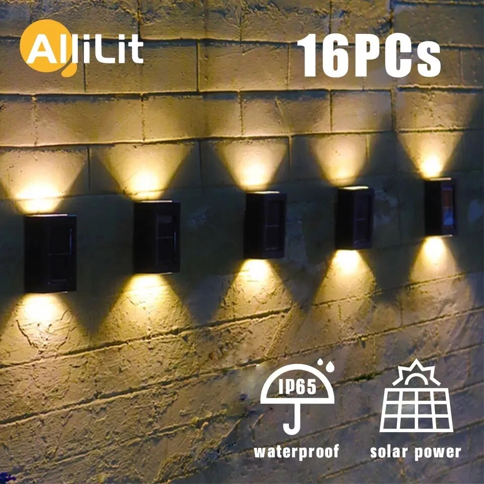 (Cool White) Smart Super Bright Solar Powered Door Fence Wall Lights LED Outdoor Garden Lamp
