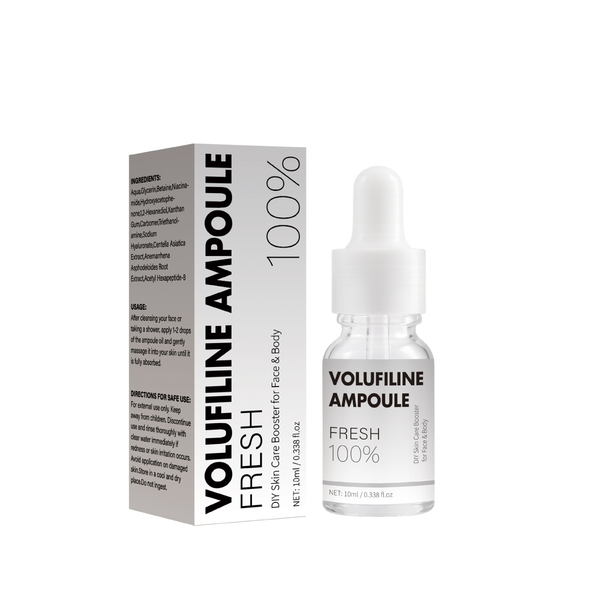 100% Ampoule Concentrate Hydrating Moisturising Serum for Soft Skin Daily Home Care Clear 10ml