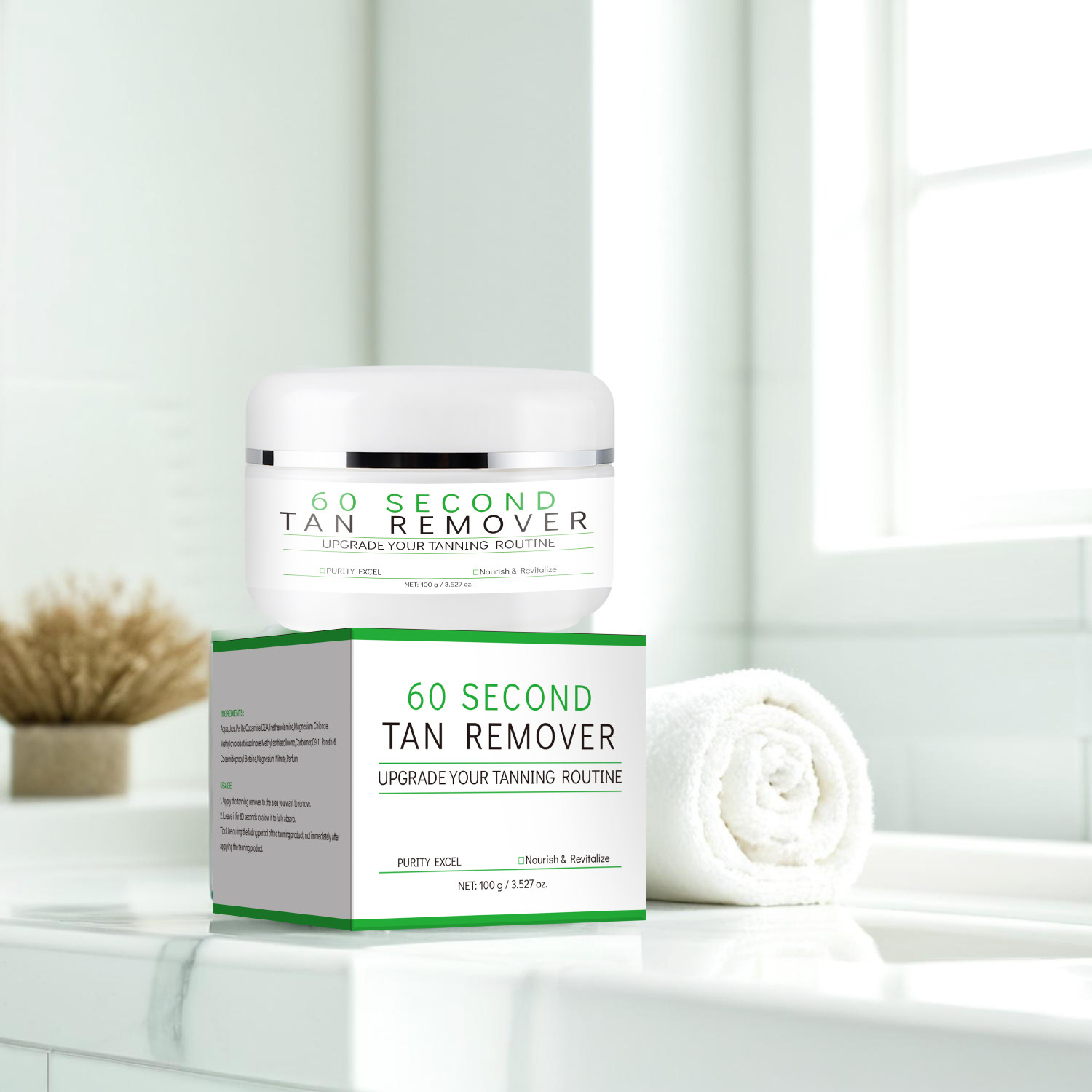 Tan Remover Cream For Fading Bronzed Color Evening Skin Tone Daily Body Moisturizing Treatment 100g