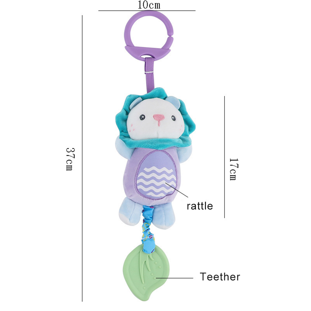 (lion) Newborn Soft Stuffed Animal Rattle Hand Grip Baby Toys Shaker Crinkle Squeaky Sensory Travel Accessories for Toddler Toy Gifts