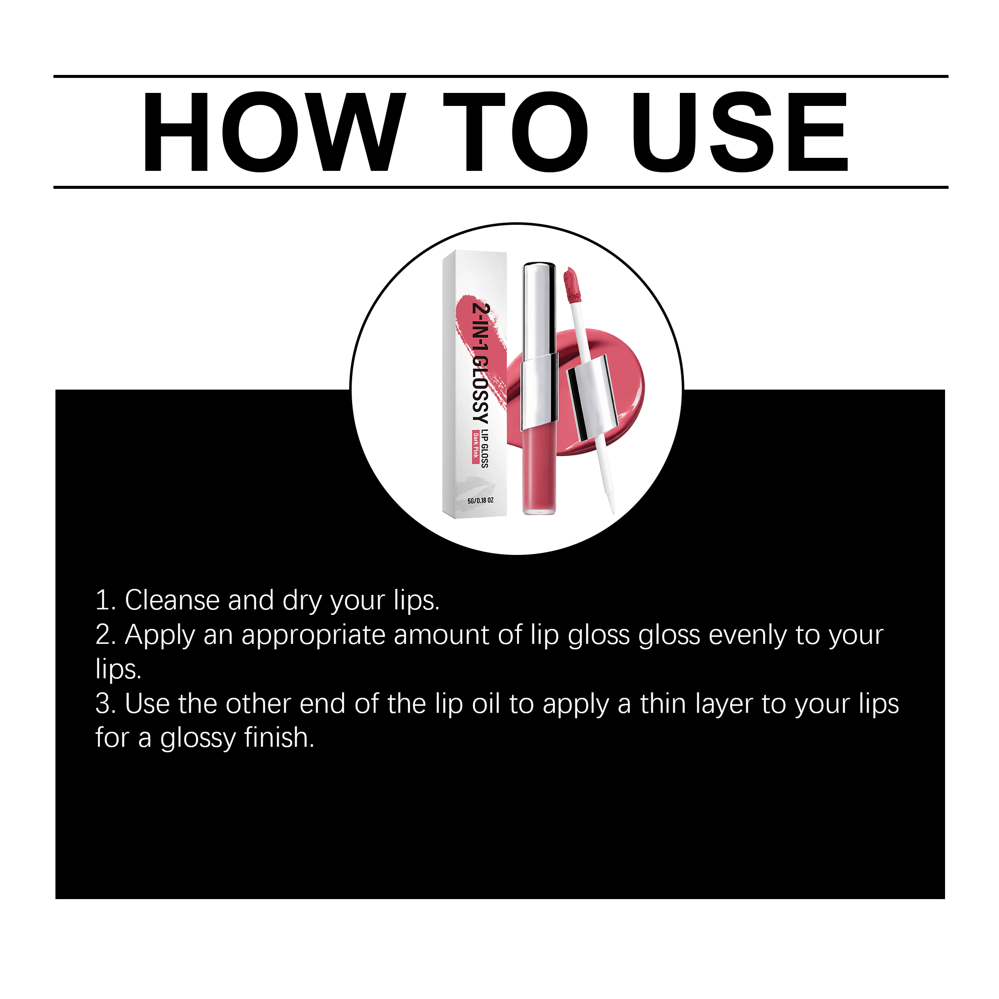 Two In One Longwear Gloss Lip Gloss Deep Pink Smooth Pigmented Hydrating Shine Transferproof Light Daily Versatile Makeup