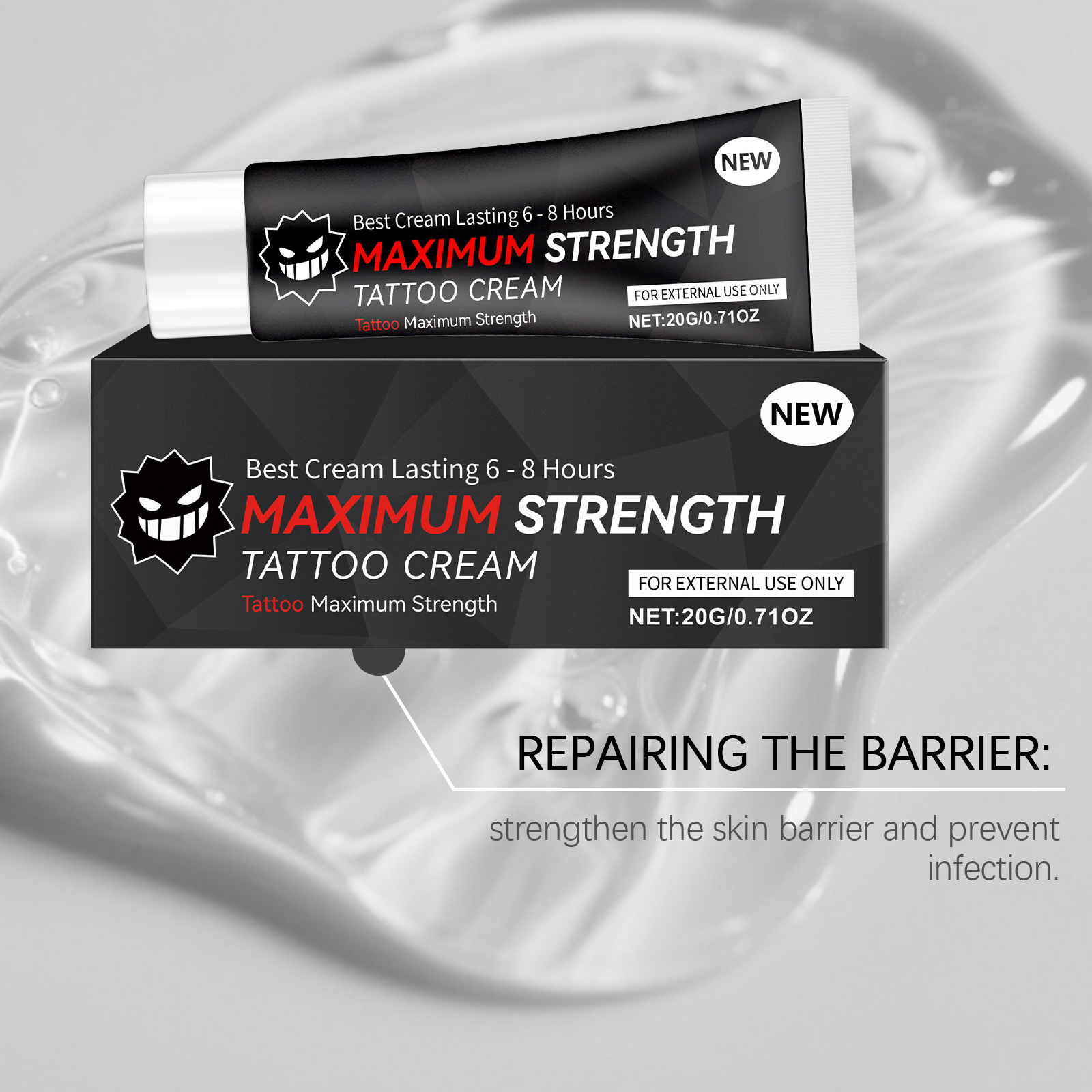 Tattoo Care Gel Mild Formula Gentle Clean Comfort Moisturize Protect Skin Tattoo Color Maintenance
