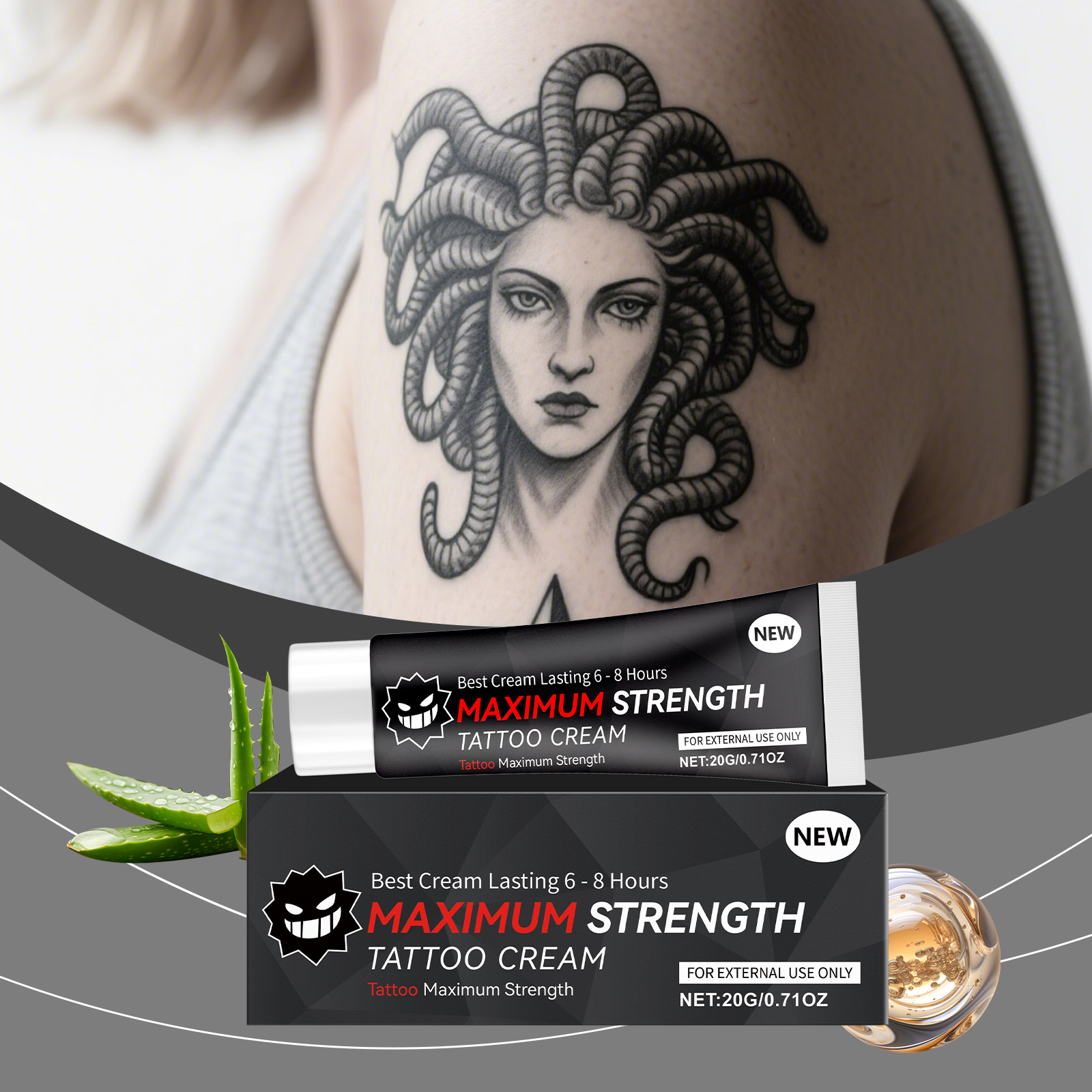 Tattoo Care Gel Mild Formula Gentle Clean Comfort Moisturize Protect Skin Tattoo Color Maintenance