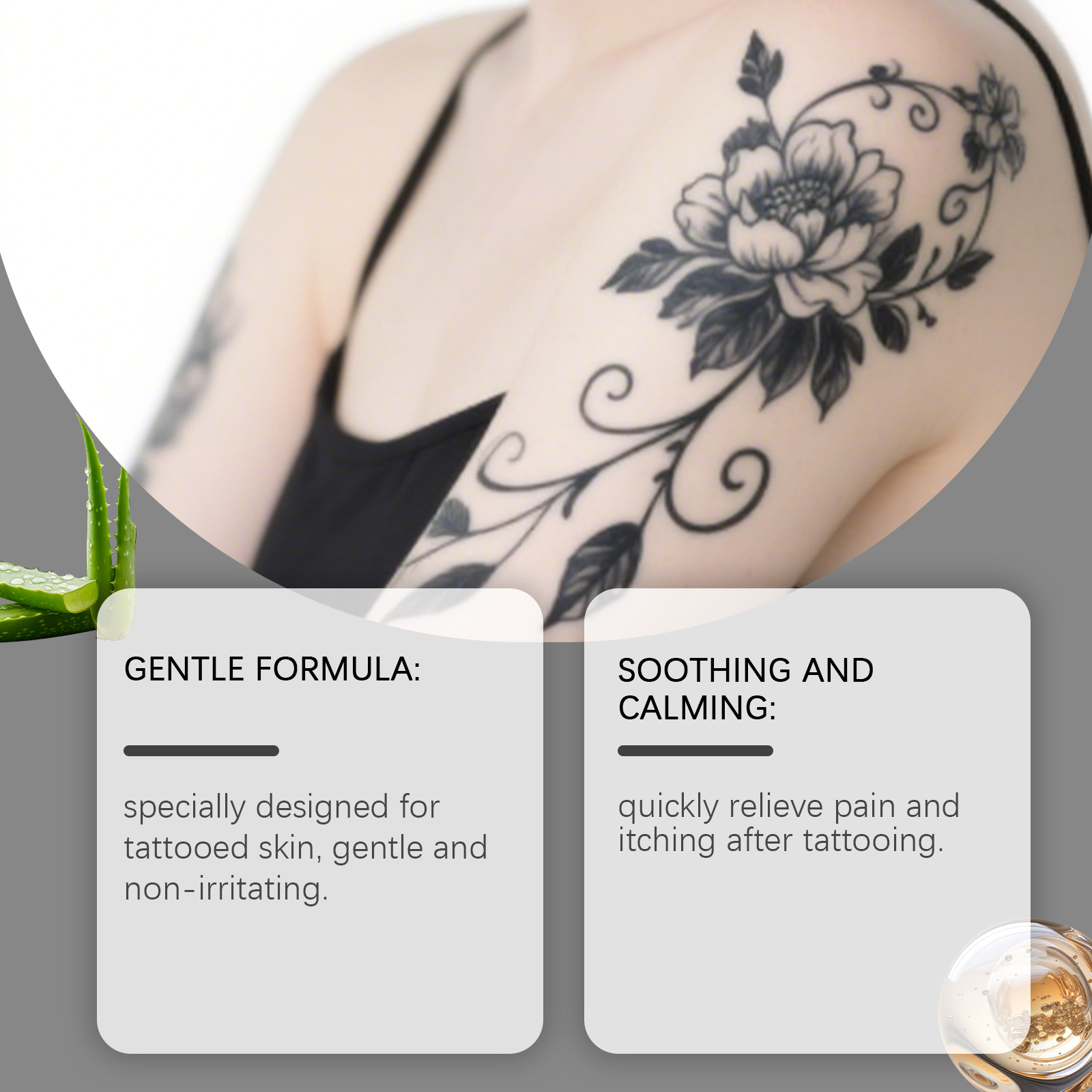 Tattoo Care Gel Mild Formula Gentle Clean Comfort Moisturize Protect Skin Tattoo Color Maintenance