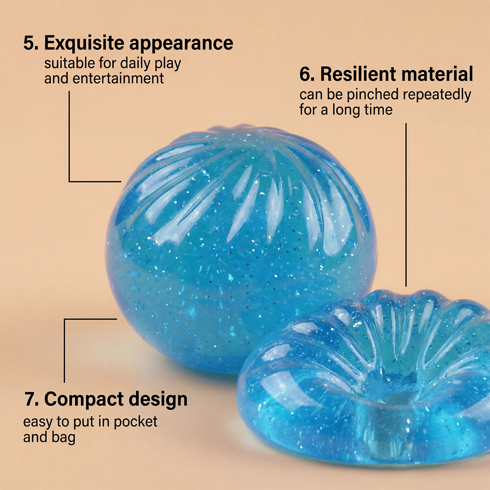 Steamed Bun Squishy Stress Relief Toy Portable Tough Material Soft Rebound Train Fingers Safe Texture Daily Boredom Release
