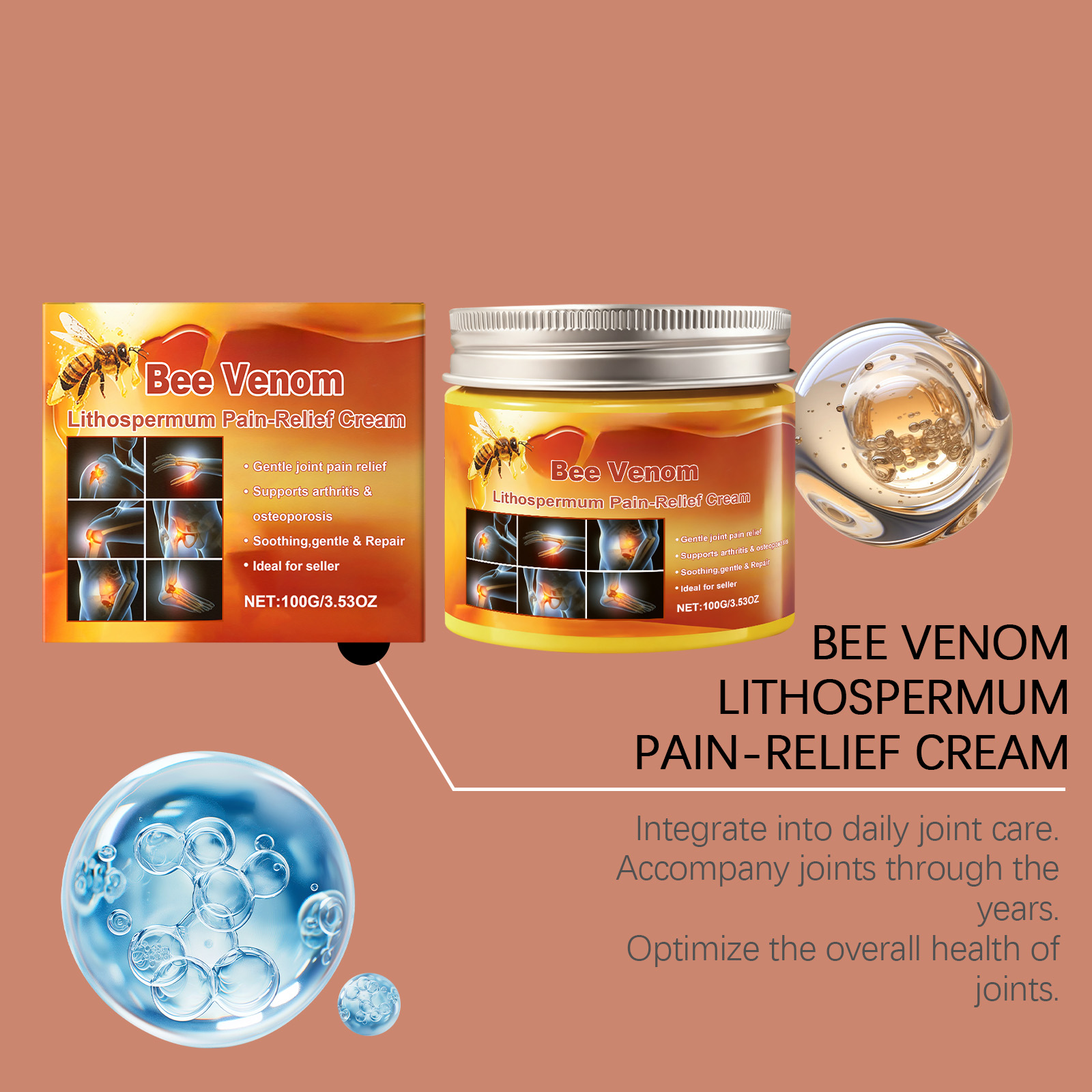 Body Local Care Cream Bee Venom External Mild Nourish Comfort Lotion Knee Wrist Body Massage