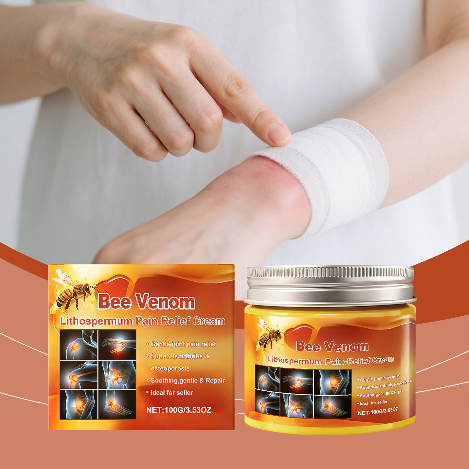 Body Local Care Cream Bee Venom External Mild Nourish Comfort Lotion Knee Wrist Body Massage