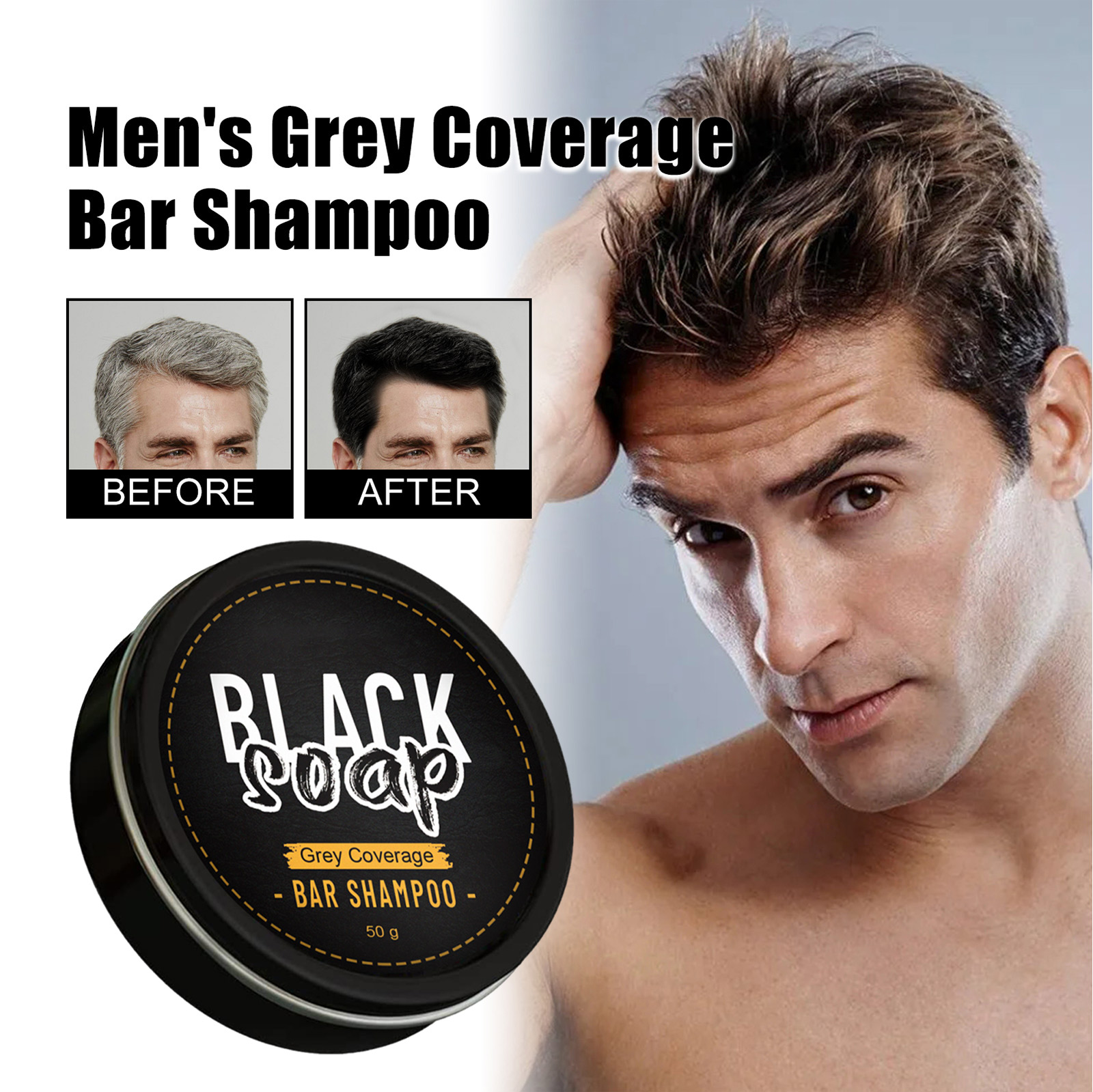 Male Hair Washing Soap Cleans Nourishes Moisturizes Blackens Brightens Repairs Mens Scalp And Hair Daily Care