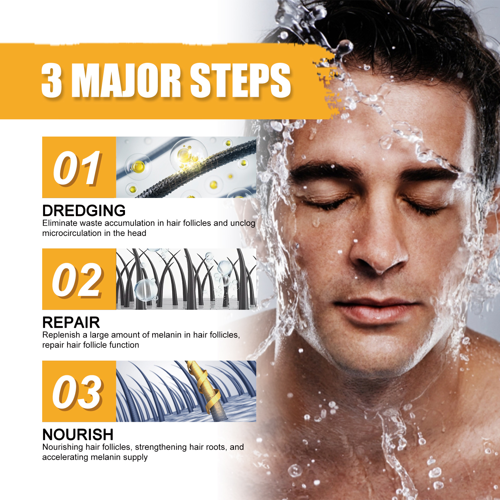 Male Hair Washing Soap Cleans Nourishes Moisturizes Blackens Brightens Repairs Mens Scalp And Hair Daily Care