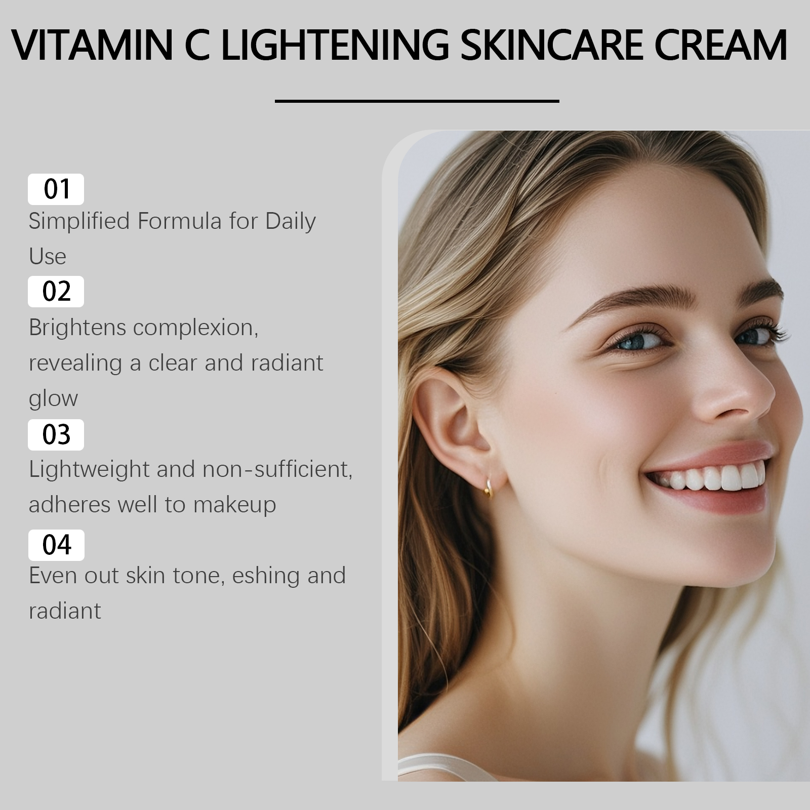 Vitamin C Moisturizing Cream Nourishing Delicate Light Smooth Day Night Care Facial Skin Daily Skincare Lotion