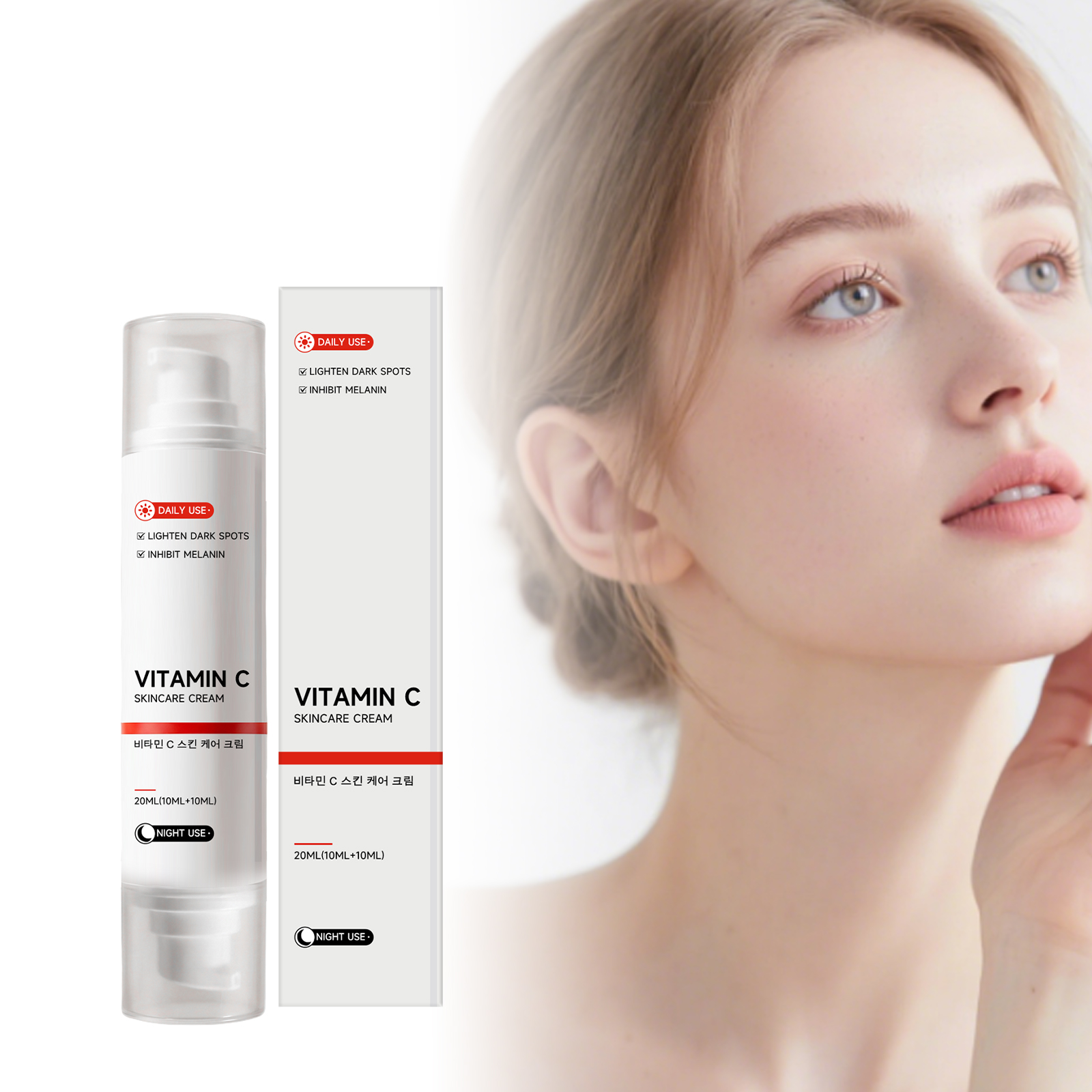 Vitamin C Moisturizing Cream Nourishing Delicate Light Smooth Day Night Care Facial Skin Daily Skincare Lotion