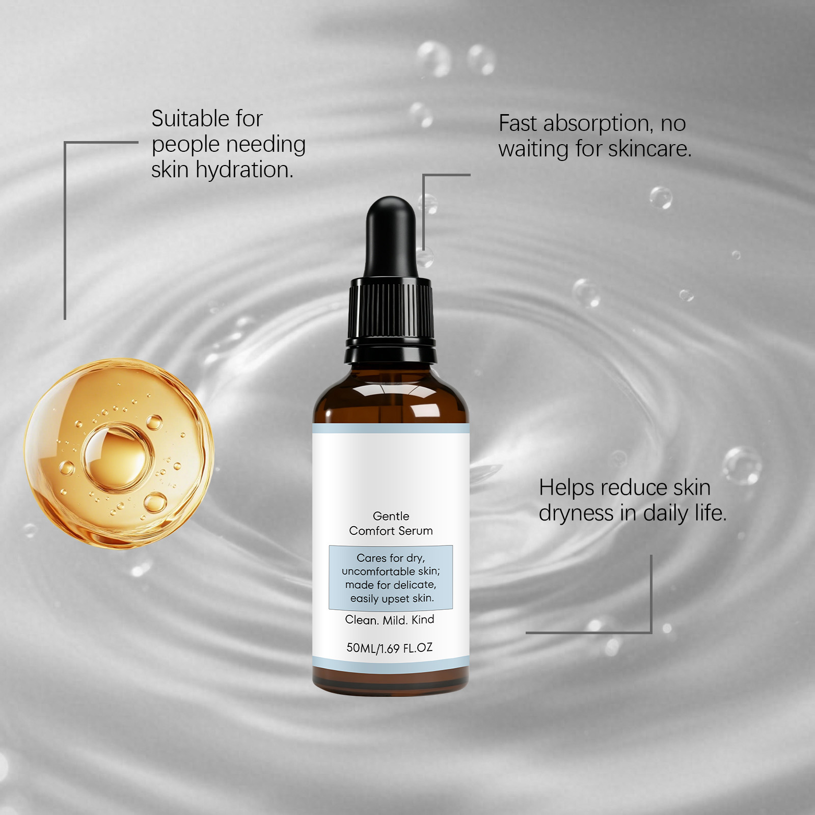 Skin Soothing Essence Liquid Mild Care Balance Stabilize Gentle Skin Friendly Scalp Care Serum Soft Calm Adjust Protect