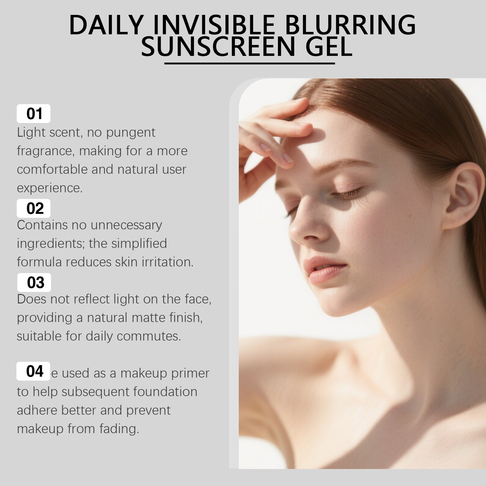 Soft Focus Protection Gel Light Weight Fresh Non Sticky Hydrating Natural Matte Summer Skin Care