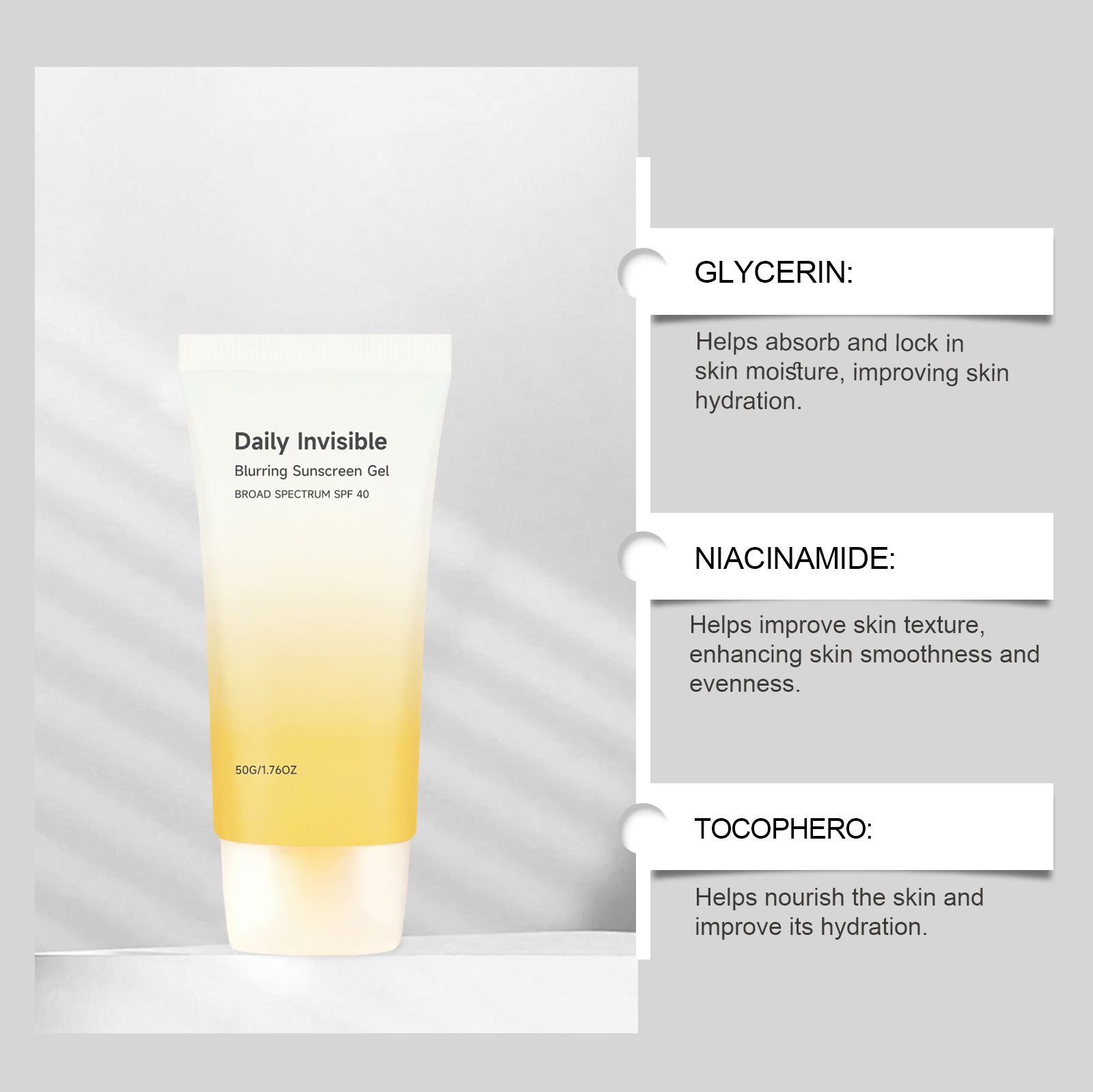 Soft Focus Protection Gel Light Weight Fresh Non Sticky Hydrating Natural Matte Summer Skin Care