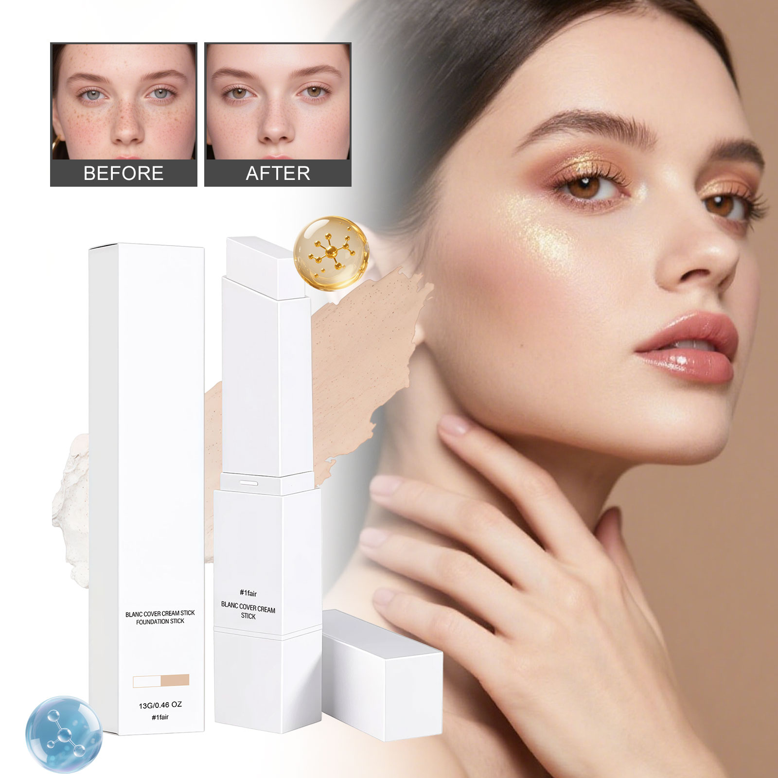 Concealer Color Changing Foundation Stick Ivory White Natural Fit Concealing Light Hydrating Matte Sheer Facial Base Makeup Modification