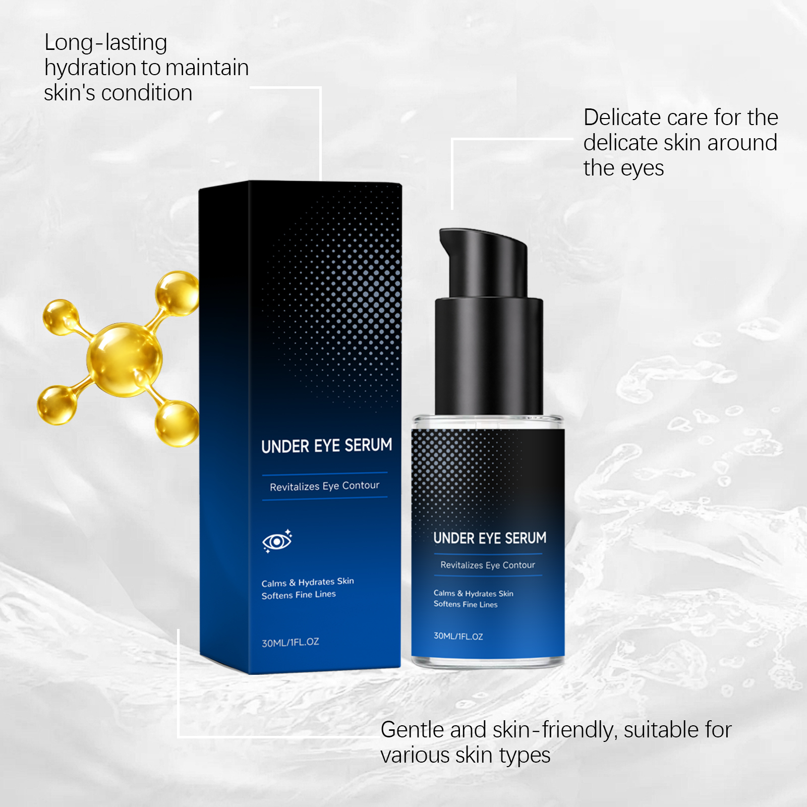 Eye Nourishing Serum Gentle Care Moist Soft Light Skin Daily Massage Apply