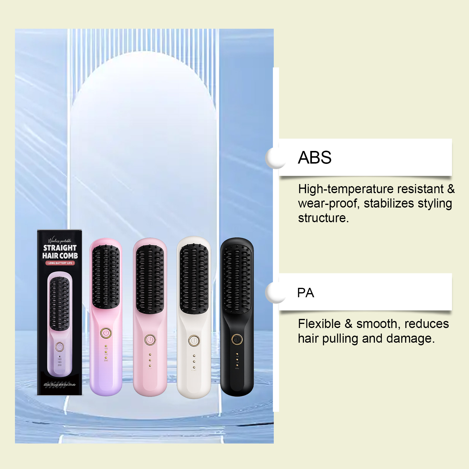 Wireless Straightening Comb Portable Wireless Hair Beauty Hair Care Styling Scalp Massage Daily Household Hair Styling Tool