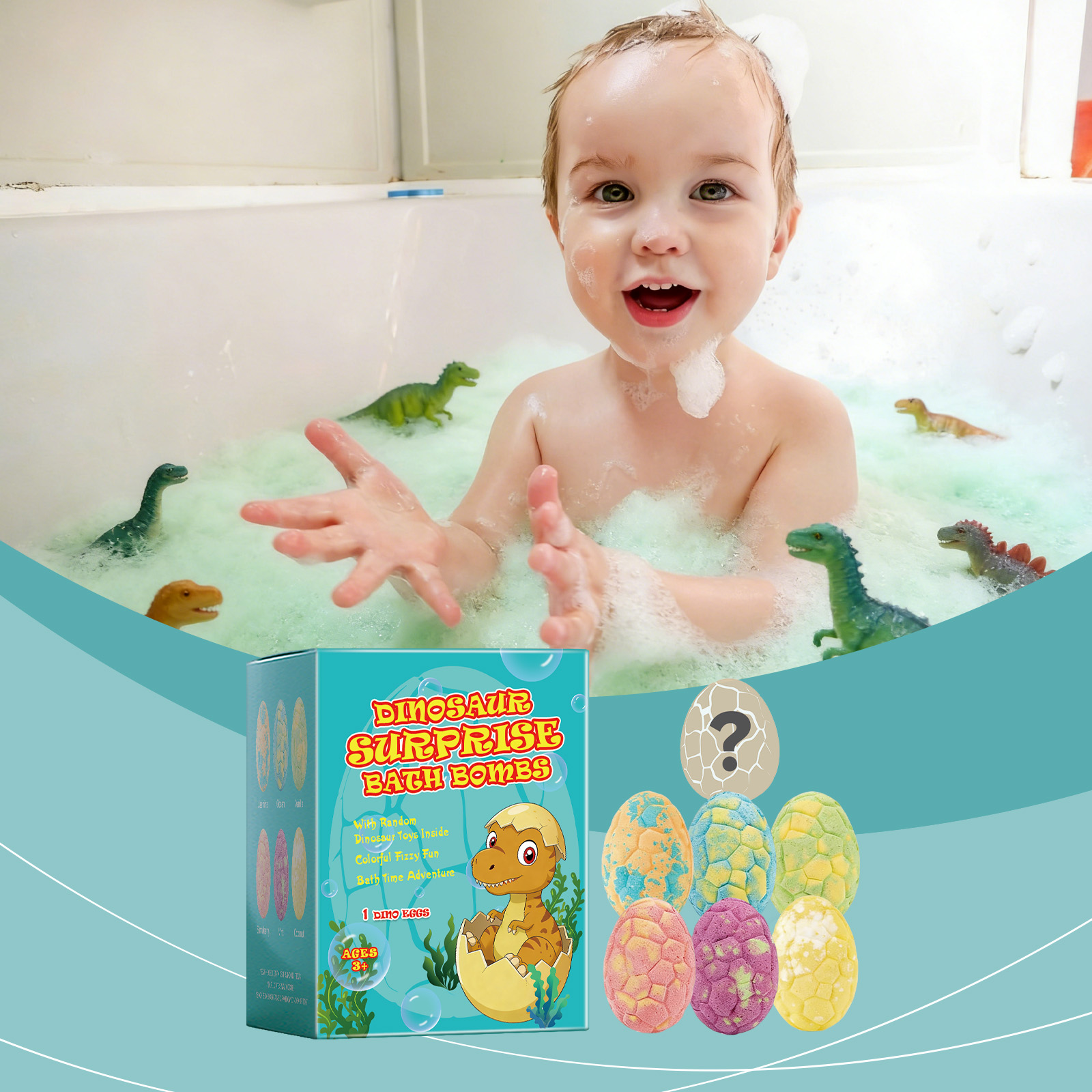 Dinosaur Bubble Bath Ball Blind Box Mild Cleansing Tender Smooth Body Skin Childlike Dinosaur Interactive Bath Ball