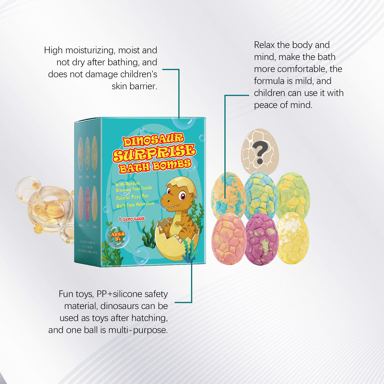 Dinosaur Bubble Bath Ball Blind Box Mild Cleansing Tender Smooth Body Skin Childlike Dinosaur Interactive Bath Ball
