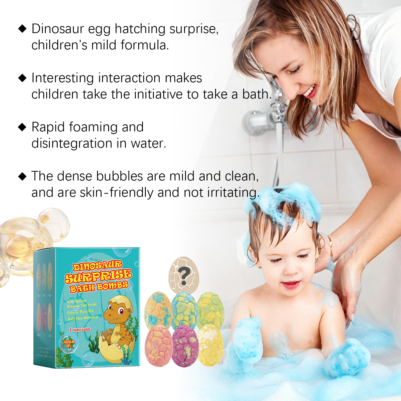 Dinosaur Bubble Bath Ball Blind Box Mild Cleansing Tender Smooth Body Skin Childlike Dinosaur Interactive Bath Ball