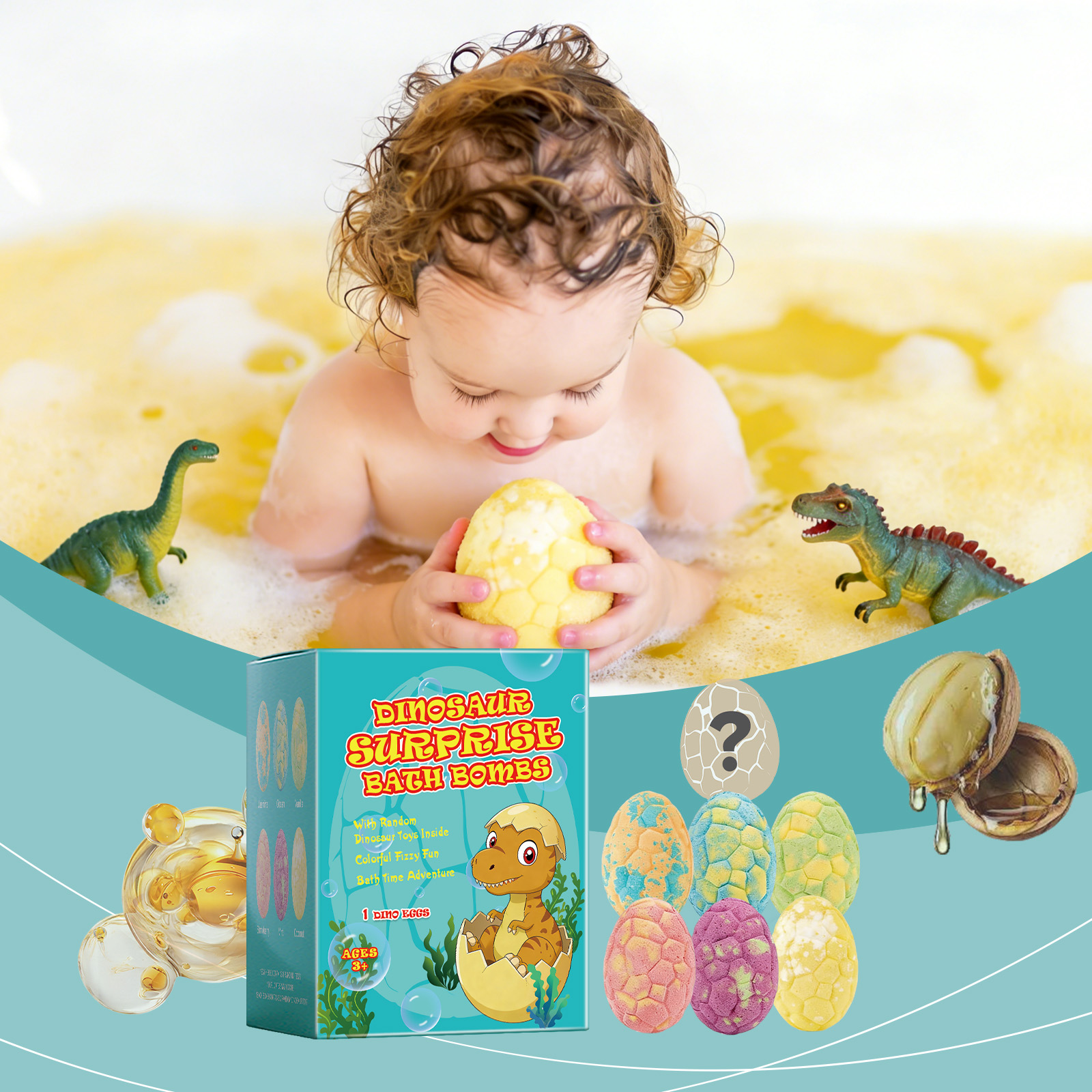 Dinosaur Bubble Bath Ball Blind Box Mild Cleansing Tender Smooth Body Skin Childlike Dinosaur Interactive Bath Ball