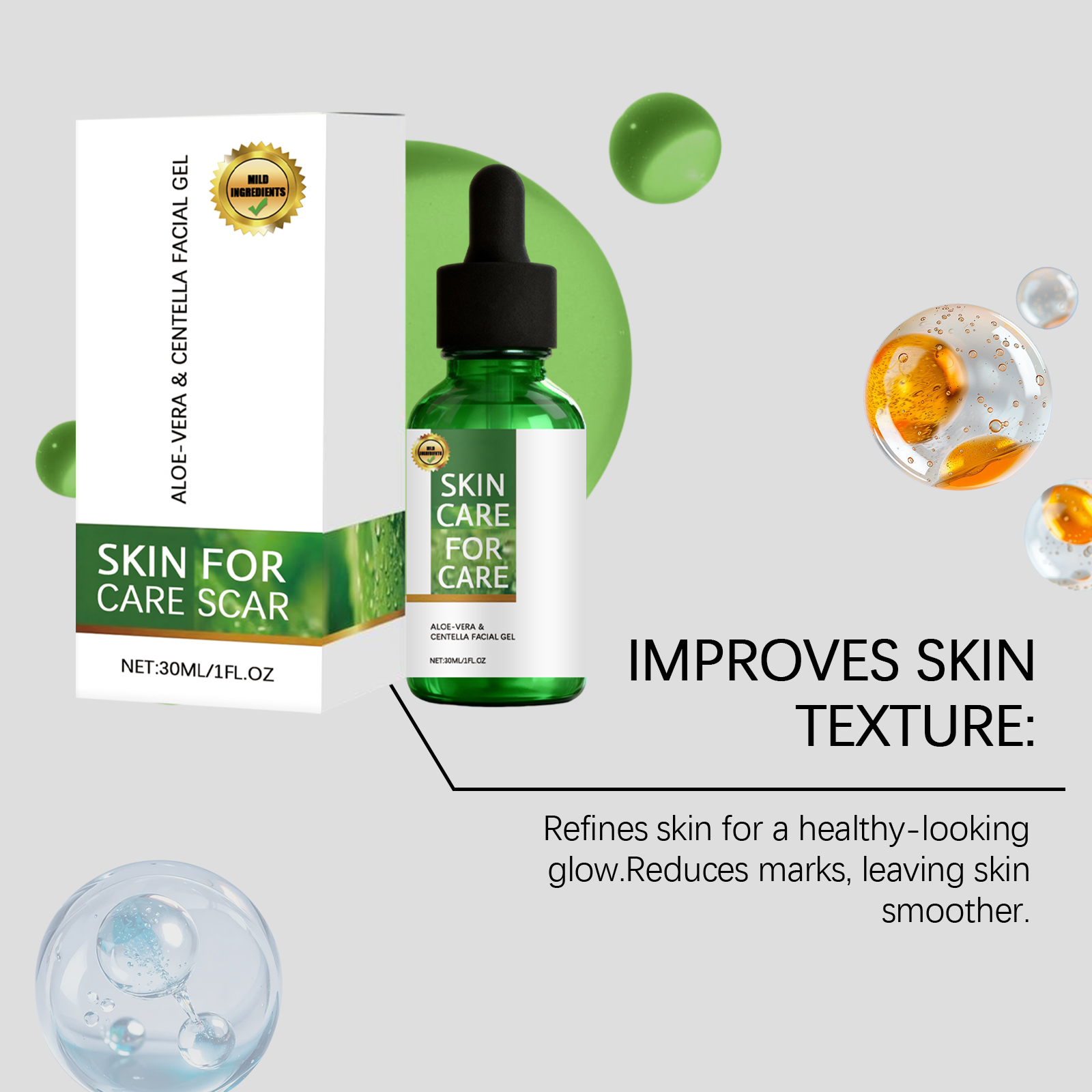 Herbal Skin Care Gel Mild Formula Skin Imperfection Tender Daily Skin Nourishing Care