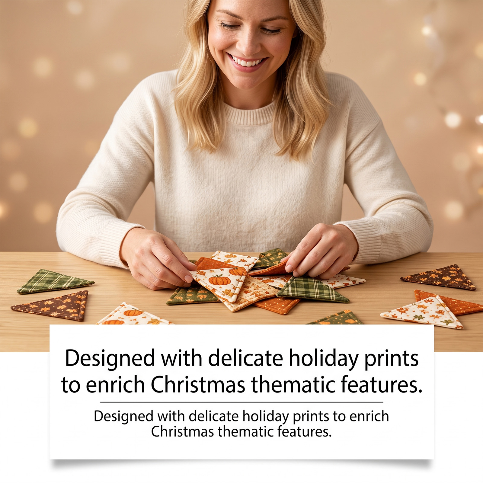(Black Cat) Christmas Tree Quilt Set Unique Decoration Quilting Craft Festival Print Atmosphere Toy