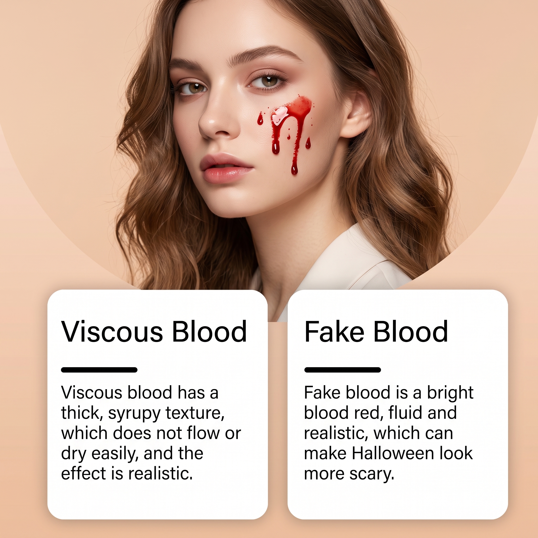 Halloween Fake Blood Makeup Kit Simulation Fake Blood Prop Halloween Atmosphere Funny Styling Portable Dress Up Set
