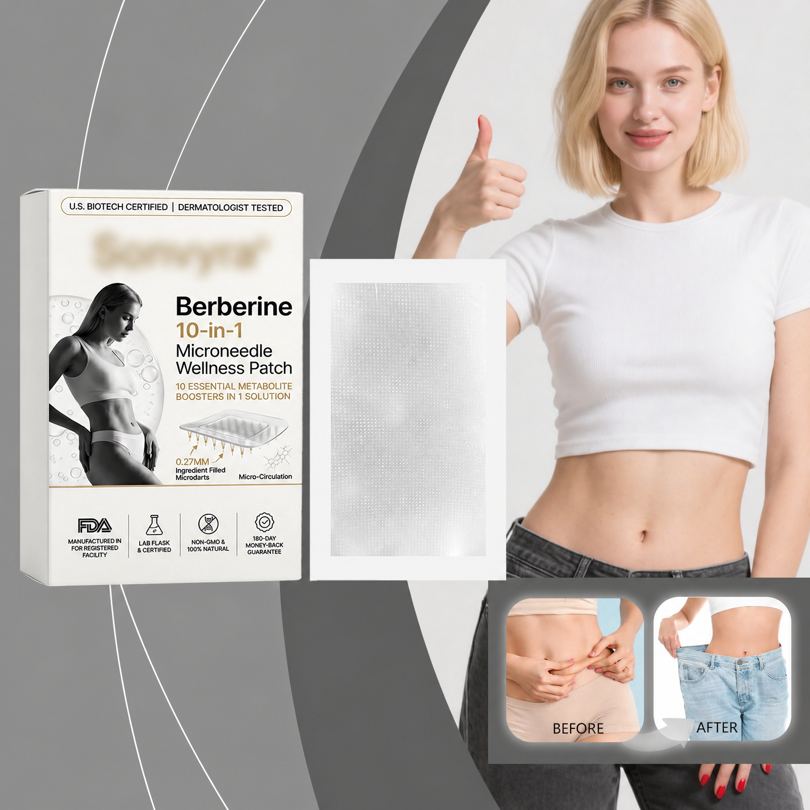 Micro Needle Health Patch Ten Essences Compound Mild Permeable Formula Daily Convenient Body Care Sticker