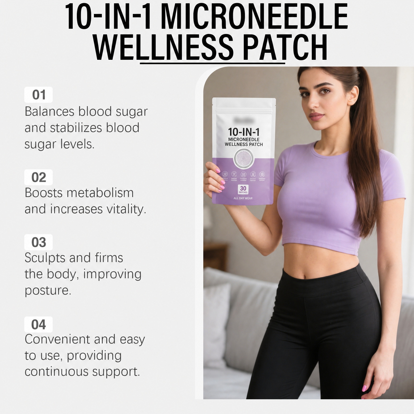 Micro Needle Health Patch Ten Essences Compound Mild Permeable Formula Daily Convenient Body Care Sticker