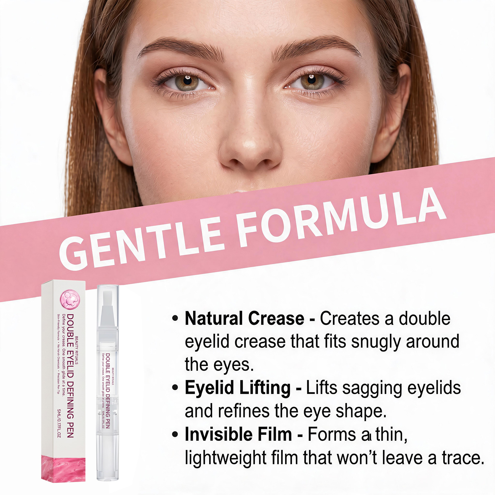 Eyelid Shaping Pen Mild Formula Gentle Comfortable Skin Friendly Natural Makeup Effect Anti Smudge Delicate Easy Smearing