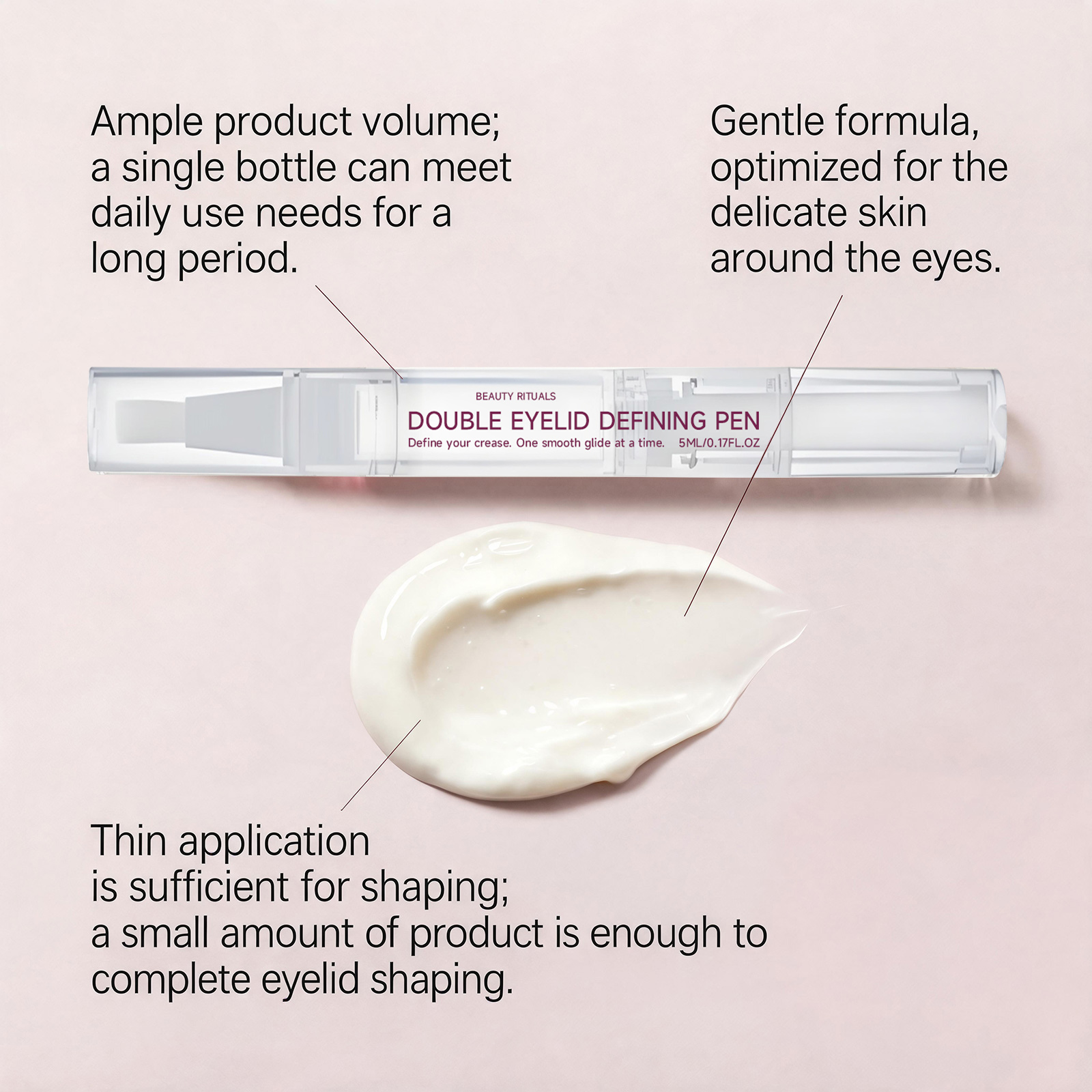 Eyelid Shaping Pen Mild Formula Gentle Comfortable Skin Friendly Natural Makeup Effect Anti Smudge Delicate Easy Smearing