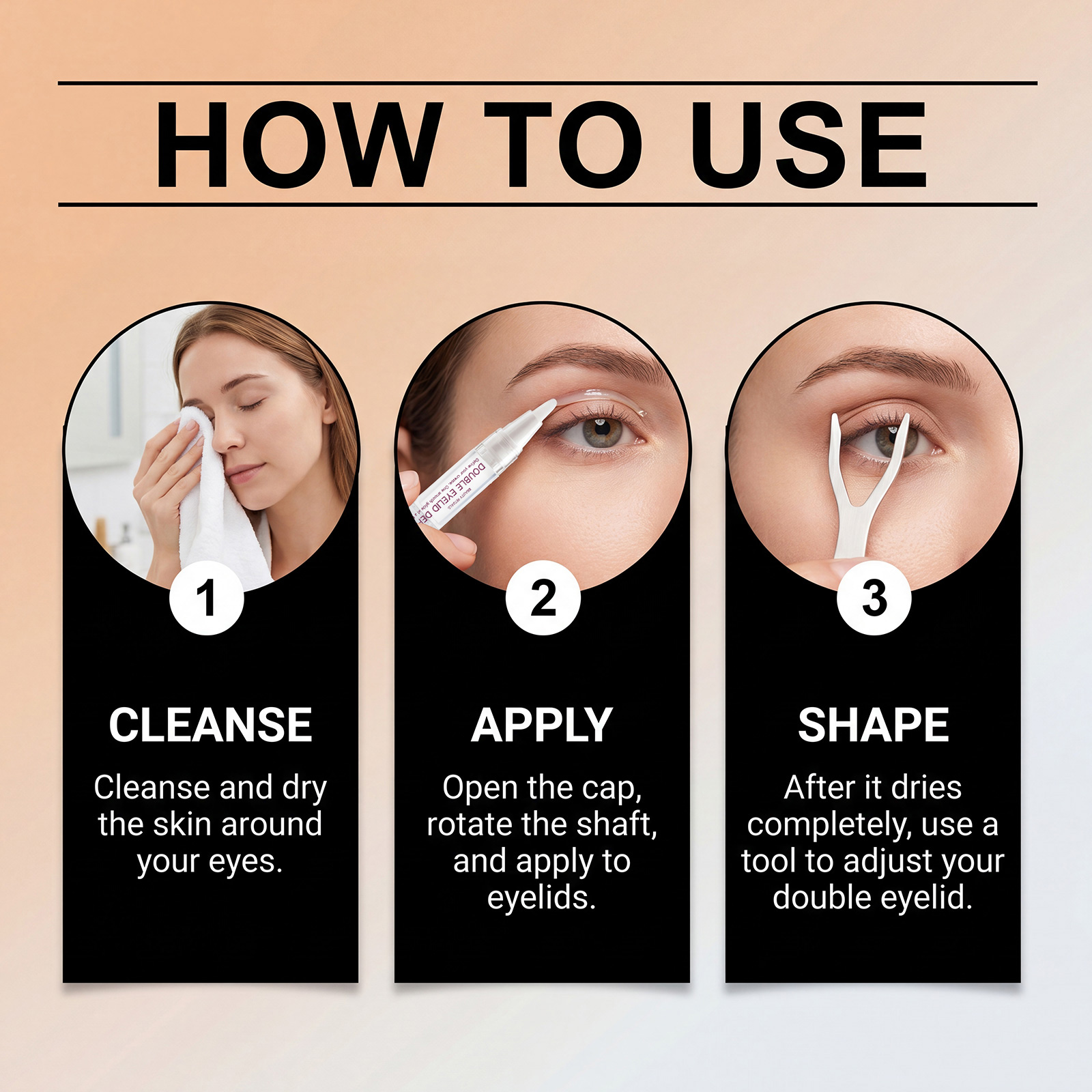 Eyelid Shaping Pen Mild Formula Gentle Comfortable Skin Friendly Natural Makeup Effect Anti Smudge Delicate Easy Smearing