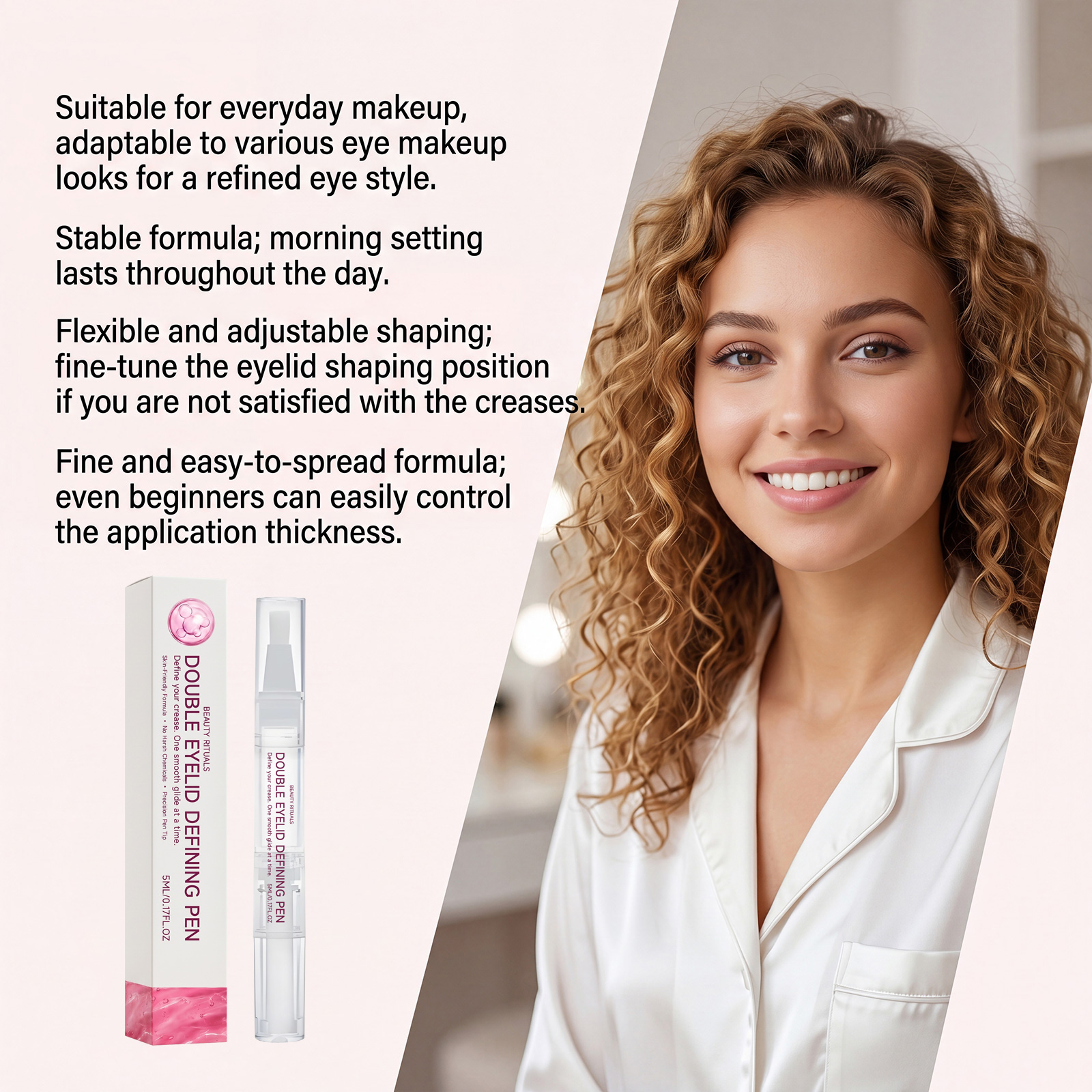 Eyelid Shaping Pen Mild Formula Gentle Comfortable Skin Friendly Natural Makeup Effect Anti Smudge Delicate Easy Smearing