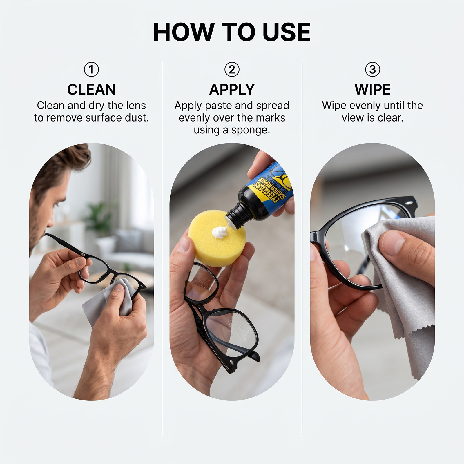 Eyeglass Scratch Care Cream Daily Clean Lens Repair No Trace Clear Vision Maintenance For Lenses
