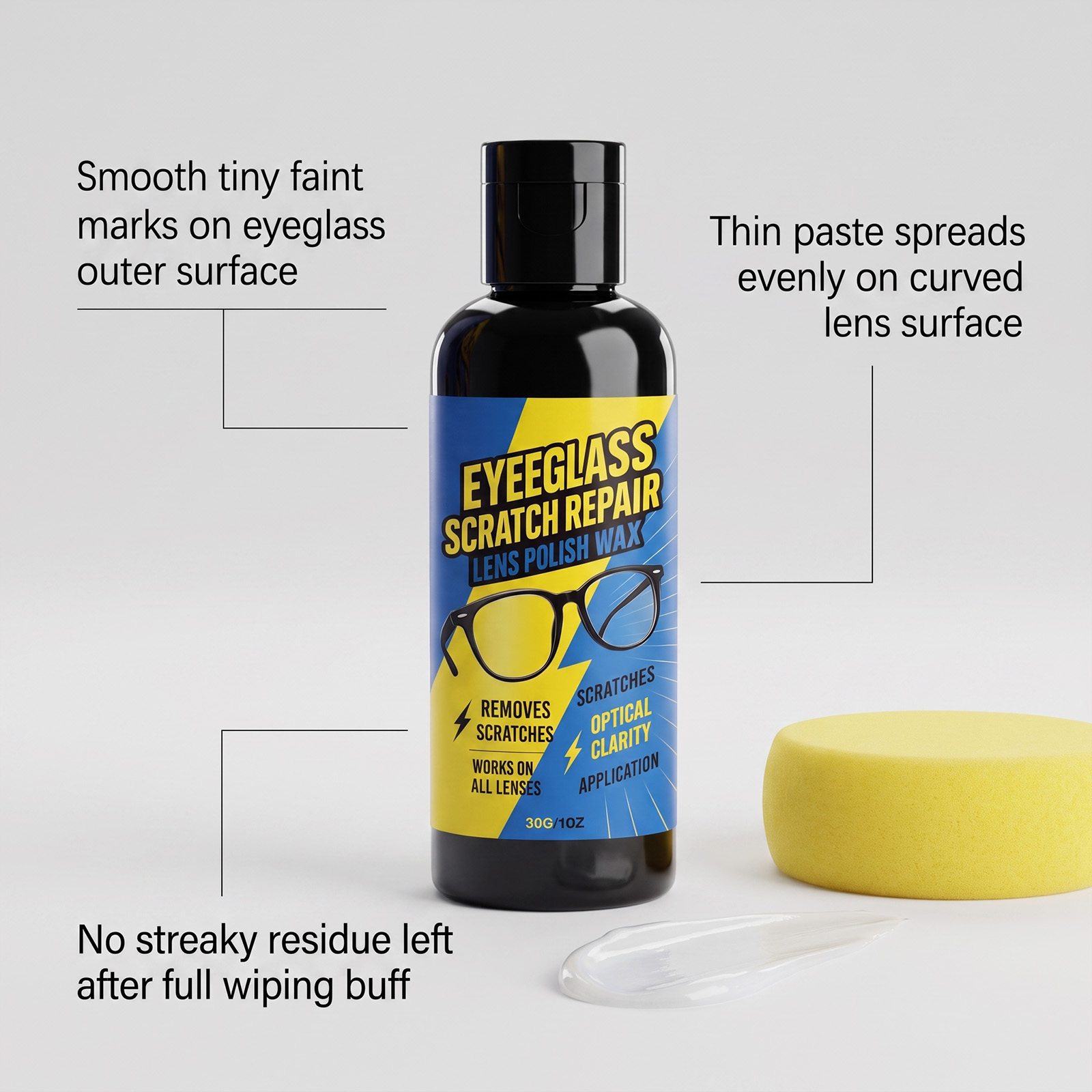 Eyeglass Scratch Care Cream Daily Clean Lens Repair No Trace Clear Vision Maintenance For Lenses