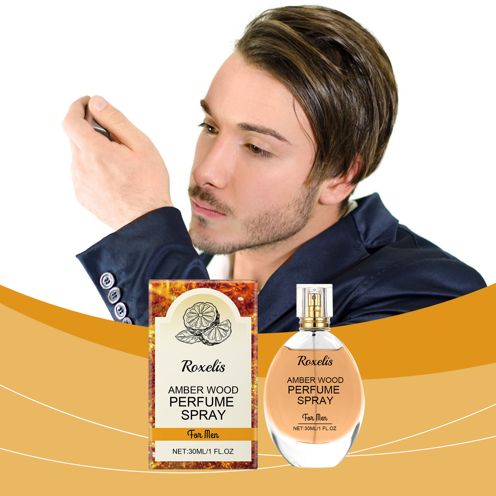 Amber Wood Perfume Spray Fresh Scent Radiates Charm Amber Natural Elegant Long Lasting Portable Perfume