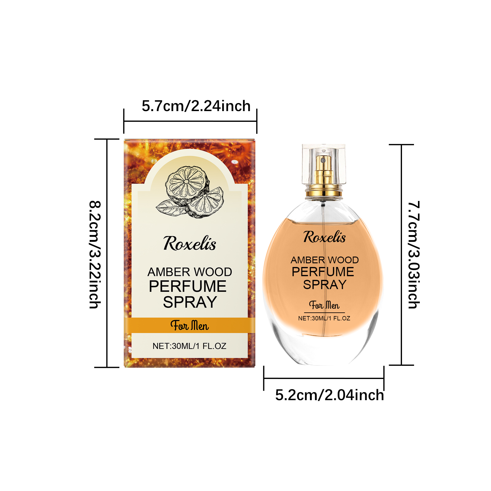 Amber Wood Perfume Spray Fresh Scent Radiates Charm Amber Natural Elegant Long Lasting Portable Perfume