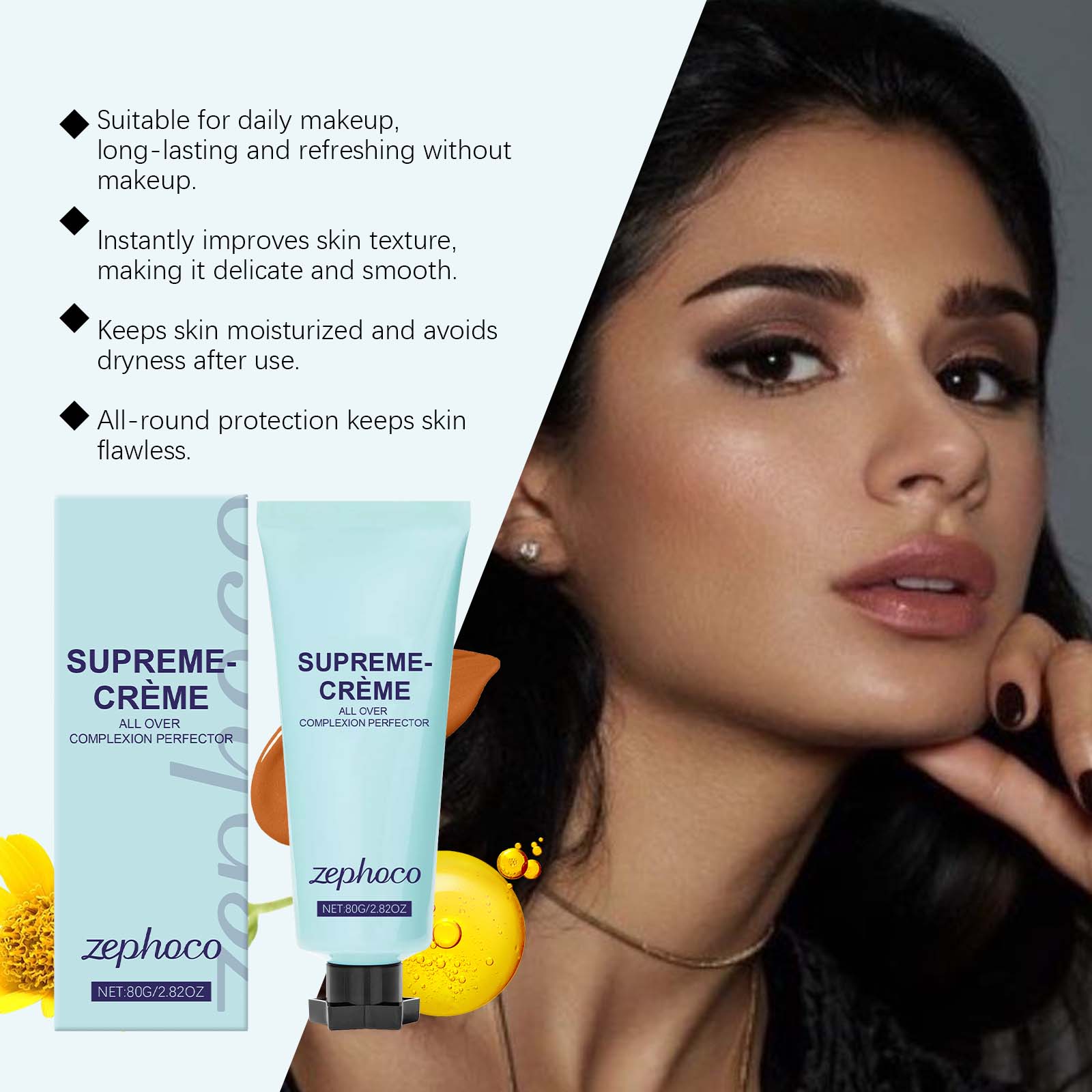 (Dark Skin) Long Lasting Concealer Lightweight Fit Matte Natural Anti Rub No Transfer Daily Concealing Cream