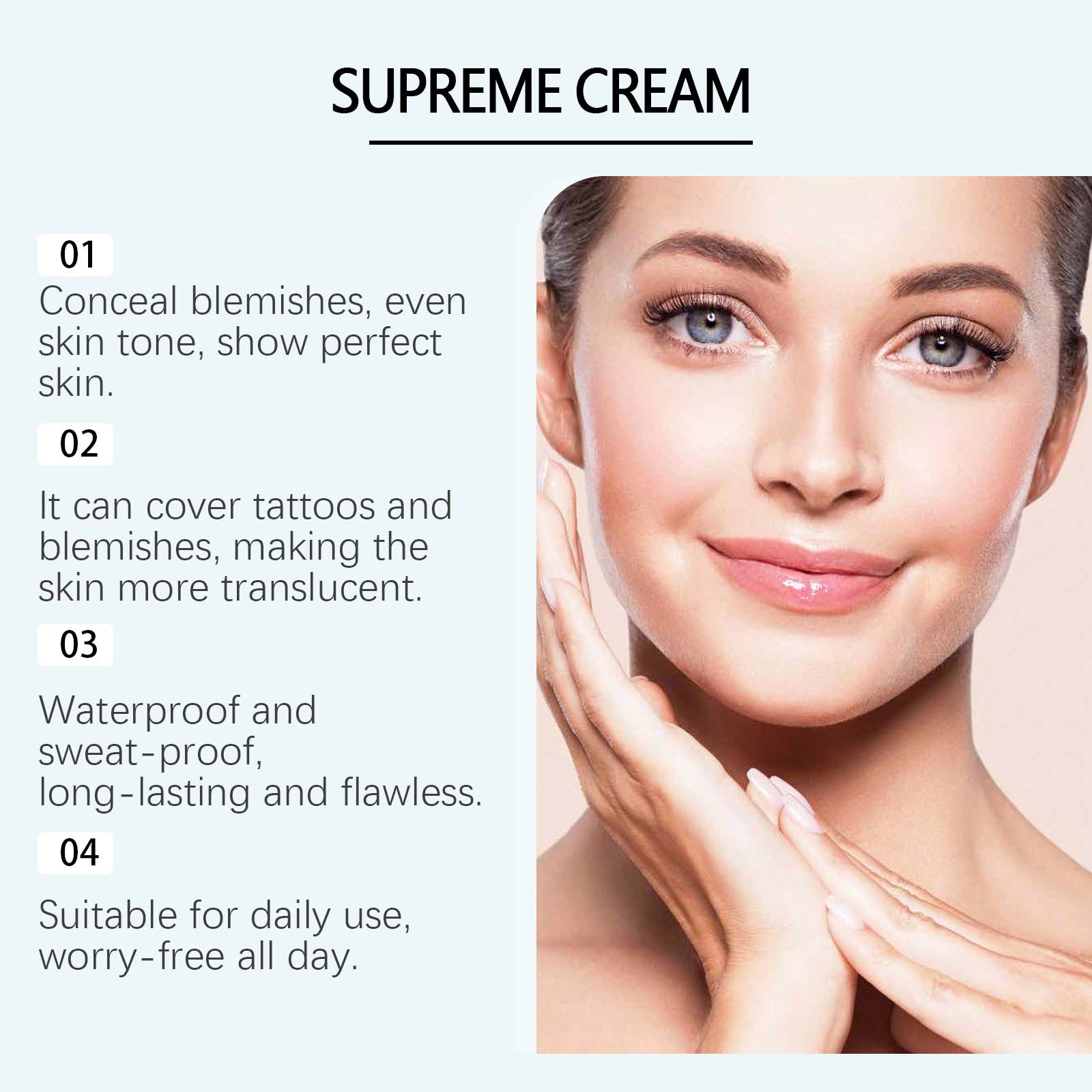 (Dark Skin) Long Lasting Concealer Lightweight Fit Matte Natural Anti Rub No Transfer Daily Concealing Cream
