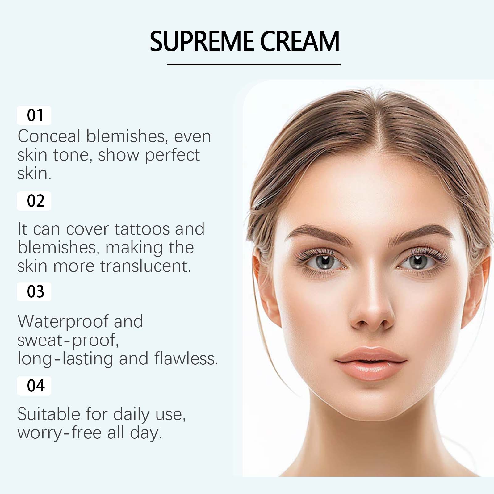 (Dark Skin) Long Lasting Concealer Lightweight Fit Matte Natural Anti Rub No Transfer Daily Concealing Cream