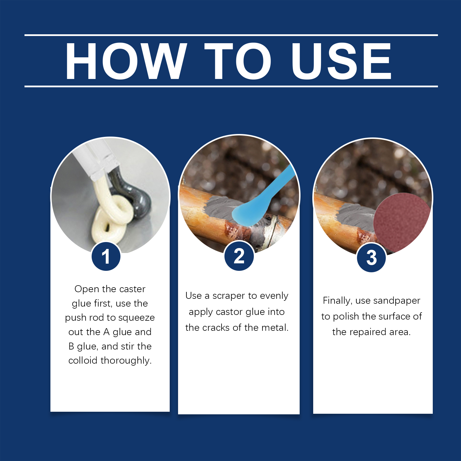 Metal Casting Adhesive Ab Glue Repair Agent Stainless Steel Copper Aluminum Waterproof Metal Sealant