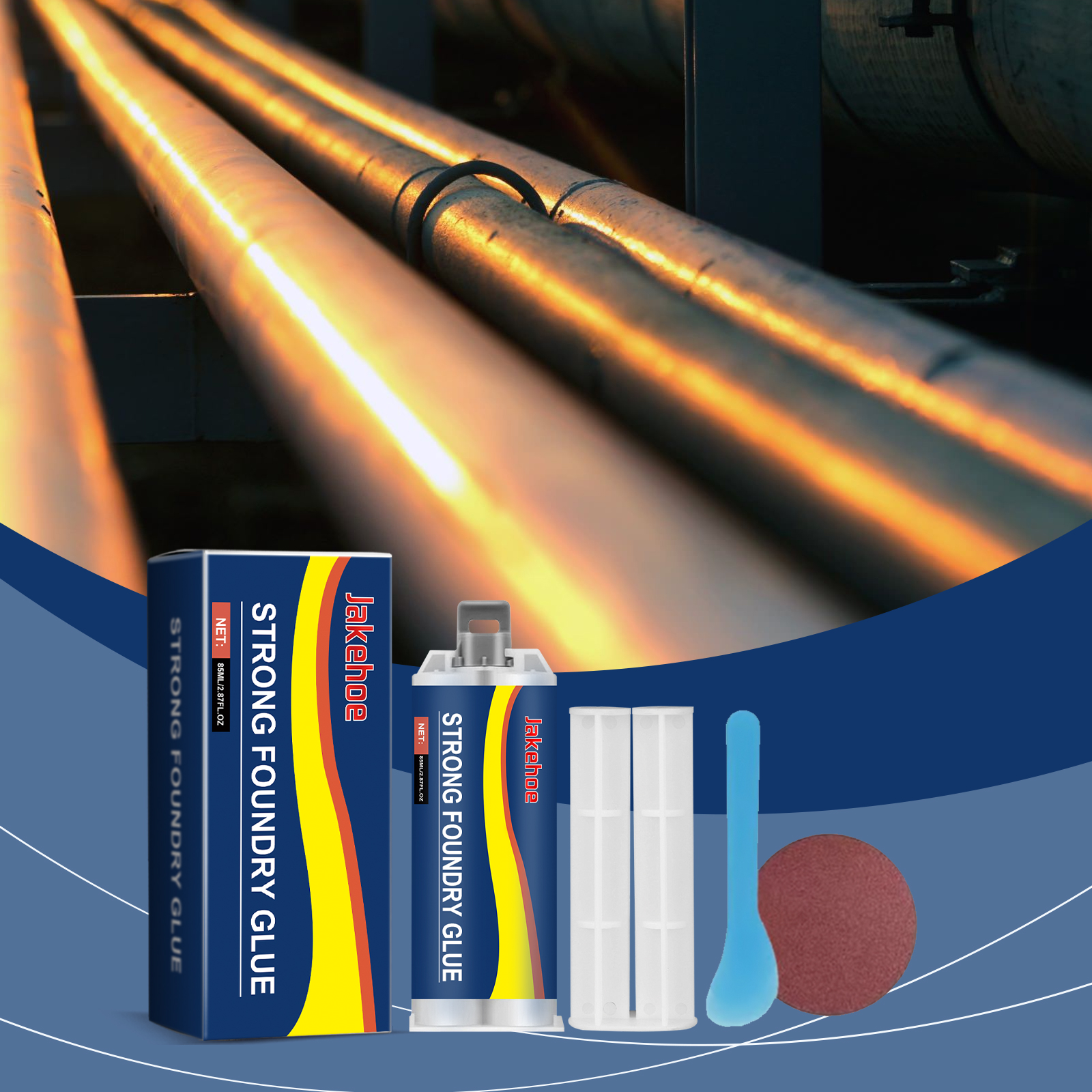 Metal Casting Adhesive Ab Glue Repair Agent Stainless Steel Copper Aluminum Waterproof Metal Sealant